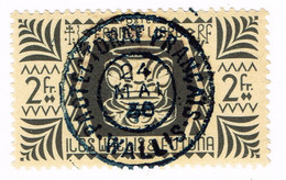 Wallis Et Futuna Timbre France Libre Tabou Tiki 2 Francs YT 141 Belle Obliteration Protectorat Français 1950 BE RRR - Usati