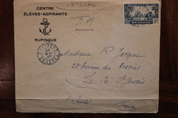FRANCE 1940 Rufisque Senegal Colonie AOF  Franchise Militaire FM Cercle Eleves Aspirants Marine Navy Royale - Guerre De 1939-45