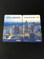 USA UNITED STATES America STS Collection Prepaid Telecard Phonecard, 1997 ATLANTA CONVENTION, Set Of 2 Cards - Collections