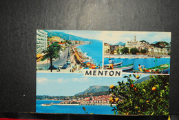 CP, 06, MENTON,   Boulevard General Leclerc Le Port Et La Vieille Ville - Menton