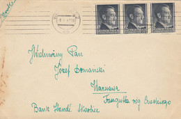GG: 1942: Mehrfachfrankatur Auf Portogerechtem Brief Nach Warschau, Kleinste MeF - Occupation 1938-45