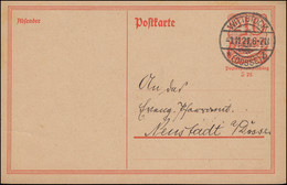 Postkarte P 141I Postreiter 40 Pfennig WITTSTOCK (DOSSE) 1.11.1921 - Enteros Postales