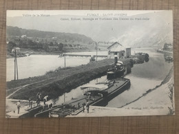 FUMAY SAINT JOSEPH Canal Ecluse Barrage Et Turbines Des Usines Du Pied Selle - Fumay