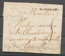 1740 Lettre Marque Lenain N°2 D'AMBOISE INDRE ET LOIRE (36) TTB H2591 - 1801-1848: Précurseurs XIX