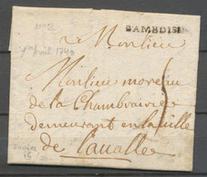 1740 Lettre Marque Lenain N°2 D'AMBOISE INDRE ET LOIRE (36) TTB H2591 - 1801-1848: Precursori XIX