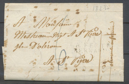 1823 Lettre Marque 71 LA FERTE BERNARD  + Taxe 6 Bleu SARTHE(71) TTB. H2596 - 1801-1848: Précurseurs XIX