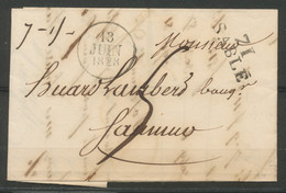 1828 Lettre MARQUE 71 SABLE' 26x11mm SARTHE(71) H2599 - 1801-1848: Vorläufer XIX