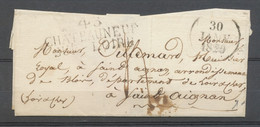 1829 Lettre Marque 43 CHATEAUNEUF SUR LOIRE 45x16 Mm LOIRET H2611 - 1801-1848: Précurseurs XIX