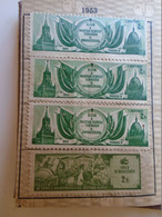 D185413  Hungary -   Hungarian-Soviet Society  -  Magyar-Szovjet Társaság -Membership Card 1952 -Lot Of 9 Tax Stamps - Steuermarken