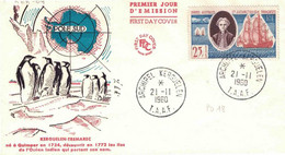 TAAF Kerguelen Antarctica FDC 21 NOV 1960 PO 18 Kerguelen Trémarac - Covers & Documents