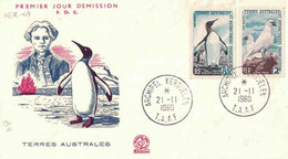 TAAF Kerguelen Antarctica FDC 21 NOV 1960 PO 13A + 17 - Covers & Documents
