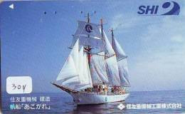 Télécarte Japon * BATEAU VOILIER * Sailing SHIP (304) Phonecard Japan * SCHIFF * Segelschiff * Zeilboot * YACHT - Boats