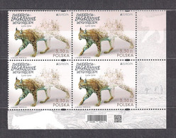 POLAND 2021 EUROPE - LYNX BLOCK Of 4 R MNH - Nuovi