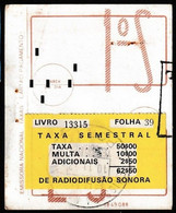 Fiscal/ Revenue, Portugal - Tax/ Taxa De Radiodifusão Sonora -|-  Semestral . MULTA - Porto, 1961 - Usati