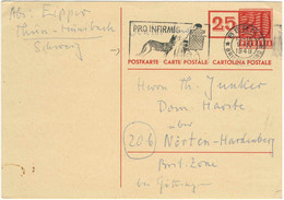 960  Chien, Organisation Pro Infirmis: Flamme Suisse 1948 - Swiss Slogan On Stationery Postcard. Dog Disability Handicap - Perros