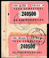 Fiscal/ Revenue, Portugal - Tax/ Taxa De RadioTelevisão -|-  Semestral 240$00 -1969 - Usado