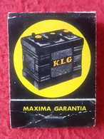 CAJA DE CERILLAS FÓSFOROS MATCHBOX BOÎTE D'ALLUMETTES KLG BATERÍAS ? ROTINI Y CÍA, S.A. BATTERY ? BATTERIE ? BATTERIES ? - Matchboxes