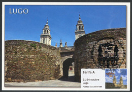 ESPAÑA SPAIN (2021) Carte Maximum Card ATM Lugo EXFILNA 2021 - Catedral, Cathedral, Murallas Romanas, Roman Walls - Maximum Cards