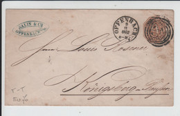 Brief Ganzsachenumschlag Thurn Und Taxis 1862 9 Kreuzer Achteck / 8-Eck Offenbach "Salin & Co." - Storia Postale