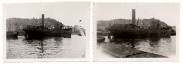 5 X Photo HONFLEUR 1949 Quai Chenal Cargo Caboteur ROSLEA Compagnie Transport Maritime De La Basse Seine Le Havre - Honfleur