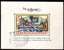 CZECHOSLOVAKIA 1962 PRAGA 1962 Philatelic Exhibition Perforated Block Used.  Michel Block 18A - Usati