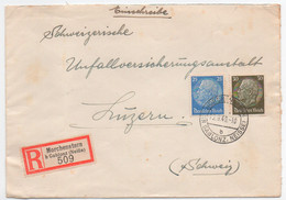 Einschreiben, "Morchenstern B. Gablonz (Neiße)", Heute Smržovka , MeF, Gel. 1940 - Lettres & Documents