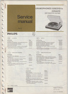 Philips Brochure-leaflet: Service Manual  Gramophones 22GC012 - 22GA212 Pick-up - Libri & Schemi