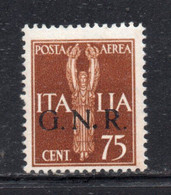 XP2457 - REPUBBLICA SOCIALE GNR , Posta Aerea Il 75 Cent N. 119 : "PUNTO GROSSO DOPO N"  ***  MNH - Poste Aérienne