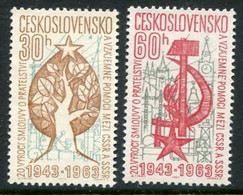 CZECHOSLOVAKIA 1963 Czech-Soviet Friendhsip MNH / **.  Michel 1438-39 - Ongebruikt