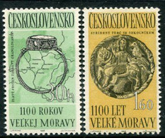 CZECHOSLOVAKIA 1963 Moravia 1100th Anniversary MNH / **.  Michel 1407-08 - Unused Stamps