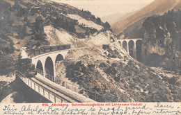 CPA  Suisse, ALBULABAHN - Steam Train -  Schmittentobelbrücke Mit Landwasser-Viadukt, Carte Photo, 1906 - GR Grisons