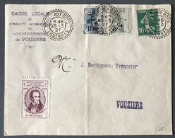 France N°164, 165 Et 159 Sur Enveloppe De TAD Perlé BOULT-AUX-BOIS 25.3.1927, Ardennes - (C1552) - 1921-1960: Modern Tijdperk