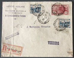 France N°165 (x2) Et 231 Sur Enveloppe Recommandée De Nantes 1927, Pour Vouziers, Ardennes - (C1558) - 1921-1960: Modern Tijdperk