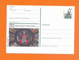 ALLEMAGNE ENTIER POSTAL STATIONERY GANZSACHE GS Vitrail VERRE GLAS PADERBORNDOM CATHEDRALE ST MARIA LIBORIUS KILIAN 1991 - Verres & Vitraux