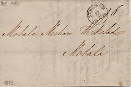 SUEDE 17/10/1843 STOCKHOLM-MOTALA - ... - 1855 Préphilatélie