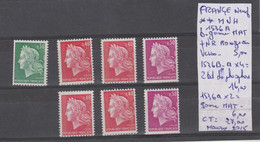 TIMBRES DE FRANÇE NEUF** MNH Nr ROUGE AU VERSO +  VARIETEES  Nr VOIR SUR PAPIER AVEC TIMBRES COTE   27.00 € - Roulettes