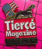 1121 Pin's Pins / Beau Et Rare / THÈME : MEDIAS / JOURNAL TIERCE MAGAZINE PRIX D’AMERIQUE CHEVAL TROTTEUR - Médias