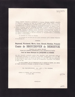 Château De MOULINS WARNANT Raymond De BROUCHOVEN De BERGEYCK Veuf JACQUIER De ROSEE 1899-1954 2 Volets Ok - Obituary Notices