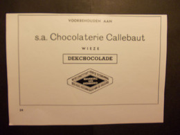 Reclame  Uit Oud Tijdschrift 1958 - S.A. Chocolaterie Callebaut Wieze - Chocolat