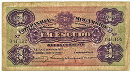 Mozambique - 1 Escudo - 12 .05.1937 - Pick R 33 - CANCELED - Companhia De Moçambique - Mozambique