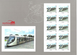 FRANCE RARE CARNET COLLECTOR 10 TIMBRES  CARRE D'ENCRE INAUGURATION TRAMWAY DU HAVRE 12/12/12 A 12H12  NON PLIE - Collectors