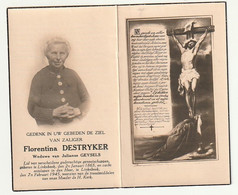 Doodsprentje Florentina DESTRYKER Wed. Julianus Geysels Linkebeek 1865 -1945 (foto) - Devotion Images