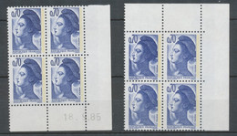 France N°2240 0.70 F Mariane Liberté RE-ENTRY Dans 2 Blocs De 4. N** H2642 - Unused Stamps