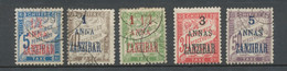 ZANZIBAR TAXE N°1 à 5 Obl/N*. Cote 97 €.  B/TB. H2656 - Used Stamps