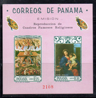 BF146 - PANAMA 1966 , QUADRI Sandro Botticelli E Mignard BF NON Dentellato *** MNH - Paintings