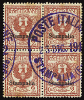 ITALIA ISOLE DELL'EGEO STAMPALIA 1912 1 C. (Sass. 1) QUARTINA USATA OFFERTA! - Aegean (Stampalia)