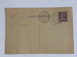 Entier Postal Type " Semeuse " Avec Cachet Le Havre Exposition De 1929 ... Lot480 . - Standaardpostkaarten En TSC (Voor 1995)