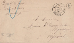 Lettre En Franchise Du Maire De Ste Barbe Vosges Tad Rambervilliers Vosge  1878 Boite Rurale BR E - 1849-1876: Periodo Clásico