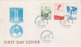 Enveloppe  FDC   1er   Jour   NORVEGE   Centenaire  Des  Concours   De   Ski   1979 - FDC