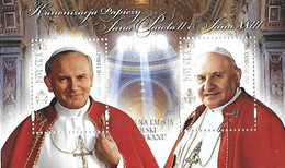 Pologne - Polska - Bloc** Feuillet Canonisation Papes Jean-Paul II Et Jean XXVIII - Emission Commune Avec Vatican - 2014 - Nuevos